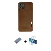 MARSİLYAN™- iPhone 11 Pro Max Kılıf Doruk Asil Koleksiyonu - Siyah 3D Antistatik Seramik Nano Ekran Koruyucu + Metal Kamera Lens Koruma Cam - GD