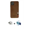 MARSİLYAN™- iPhone 11 Pro Max Kılıf Doruk Asil Koleksiyonu - Siyah 3D Antistatik Seramik Nano Ekran Koruyucu + Pers Alüminyum Kamera Lens - YL