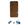 MARSİLYAN™- iPhone 11 Pro Max Kılıf Doruk Asil Koleksiyonu - Siyah 3D Antistatik Seramik Nano Ekran Koruyucu + Metal Kamera Lens Koruma Cam - MI