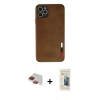 MARSİLYAN™- iPhone 11 Pro Max Kılıf Doruk Asil Koleksiyonu - Siyah 6D Mat Seramik Hayalet Nano Ekran Koruyucu + Pers Alüminyum Kamera Lens - KI