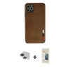 MARSİLYAN™- iPhone 11 Pro Max Kılıf Doruk Asil Koleksiyonu - Siyah 6D Mat Seramik Hayalet Nano Ekran Koruyucu + Pers Alüminyum Kamera Lens - SH