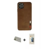 MARSİLYAN™- iPhone 11 Pro Max Kılıf Doruk Asil Koleksiyonu - Siyah 6D Mat Seramik Hayalet Nano Ekran Koruyucu + Rainbow Kamera Lens Koruma Cam - GD