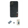 MARSİLYAN™- iPhone 11 Pro Max Kılıf Doruk Asil Koleksiyonu - Siyah 6D Mat Seramik Hayalet Nano Ekran Koruyucu + Açık Yeşil Metal Kamera Lens Koruma Cam