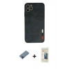 MARSİLYAN™- iPhone 11 Pro Max Kılıf Doruk Asil Koleksiyonu - Siyah 6D Mat Seramik Hayalet Nano Ekran Koruyucu + Metal Kamera Lens Koruma Cam - MI