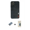MARSİLYAN™- iPhone 11 Pro Max Kılıf Doruk Asil Koleksiyonu - Siyah 6D Mat Seramik Hayalet Nano Ekran Koruyucu + Metal Kamera Lens Koruma Cam - MR