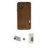 MARSİLYAN™- iPhone 11 Pro Max Kılıf Doruk Asil Koleksiyonu - Siyah 6D Mat Seramik Hayalet Nano Ekran Koruyucu + Rainbow Kamera Lens Koruma Cam - YL