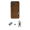MARSİLYAN™- iPhone 11 Pro Max Kılıf Doruk Asil Koleksiyonu - Siyah Bilvis Hayalet Cam Ekran Koruyucu + Metal Kamera Lens Koruma Cam - MI