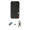 MARSİLYAN™- iPhone 11 Pro Max Kılıf Doruk Asil Koleksiyonu - Siyah Bilvis Hayalet Cam Ekran Koruyucu + Metal Kamera Lens Koruma Cam - MR