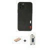 MARSİLYAN™- iPhone 11 Pro Max Kılıf Doruk Asil Koleksiyonu - Siyah Bilvis Hayalet Cam Ekran Koruyucu + Renkli Kamera Lens Koruma Cam - PE