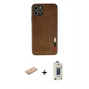 MARSİLYAN™- iPhone 11 Pro Max Kılıf Doruk Asil Koleksiyonu - Siyah Bilvis Hayalet Cam Ekran Koruyucu + Renkli Kamera Lens Koruma Cam - PE