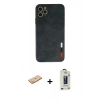 MARSİLYAN™- iPhone 11 Pro Max Kılıf Doruk Asil Koleksiyonu - Siyah Bilvis Hayalet Cam Ekran Koruyucu + Renkli Kamera Lens Koruma Cam - PE