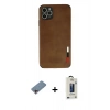 MARSİLYAN™- iPhone 11 Pro Max Kılıf Doruk Asil Koleksiyonu - Siyah Bilvis Hayalet Cam Ekran Koruyucu + Shine Kamera Lens Koruma Cam - PE