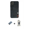 MARSİLYAN™- iPhone 11 Pro Max Kılıf Doruk Asil Koleksiyonu - Siyah Bilvis Hayalet Cam Ekran Koruyucu + Shine Kamera Lens Koruma Cam - SH