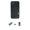 MARSİLYAN™- iPhone 11 Pro Max Kılıf Doruk Asil Koleksiyonu - Siyah Joko Magic 5D Hayalet Cam + Metal Kamera Lens Koruma Cam - AKYL