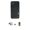 MARSİLYAN™- iPhone 11 Pro Max Kılıf Doruk Asil Koleksiyonu - Siyah Joko Magic 5D Hayalet Cam + Pers Alüminyum Kamera Lens - KI