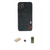 MARSİLYAN™- iPhone 11 Pro Max Kılıf Doruk Asil Koleksiyonu - Siyah Joko Magic 5D Hayalet Cam + Renkli Kamera Lens Koruma Cam - MI