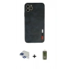 MARSİLYAN™- iPhone 11 Pro Max Kılıf Doruk Asil Koleksiyonu - Siyah Joko Magic 5D Hayalet Cam + Pers Alüminyum Kamera Lens - LT