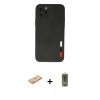 MARSİLYAN™- iPhone 11 Pro Max Kılıf Doruk Asil Koleksiyonu - Siyah Joko Magic 5D Hayalet Cam + Renkli Kamera Lens Koruma Cam - TU