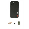 MARSİLYAN™- iPhone 11 Pro Max Kılıf Doruk Asil Koleksiyonu - Siyah Joko Magic 5D Hayalet Cam + Renkli Kamera Lens Koruma Cam - PE