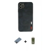 MARSİLYAN™- iPhone 11 Pro Max Kılıf Doruk Asil Koleksiyonu - Siyah Joko Magic 5D Hayalet Cam + Siyah Metal Kamera Lens Koruma Cam