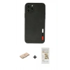 MARSİLYAN™- iPhone 11 Pro Max Kılıf Doruk Asil Koleksiyonu - Siyah Mat Seramik Nano Ekran Koruyucu + Renkli Kamera Lens Koruma Cam - MI