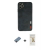 MARSİLYAN™- iPhone 11 Pro Max Kılıf Doruk Asil Koleksiyonu - Siyah Mat Seramik Nano Ekran Koruyucu + Shine Kamera Lens Koruma Cam - PE