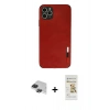MARSİLYAN™- iPhone 11 Pro Max Kılıf Doruk Asil Koleksiyonu - Siyah Mat Seramik Nano Ekran Koruyucu + Pers Alüminyum Kamera Lens - SH