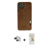 MARSİLYAN™- iPhone 11 Pro Max Kılıf Doruk Asil Koleksiyonu - Siyah Mat Seramik Nano Ekran Koruyucu + Pers Alüminyum Kamera Lens - SH