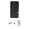 MARSİLYAN™- iPhone 11 Pro Max Kılıf Doruk Asil Koleksiyonu - Siyah Mat Seramik Nano Ekran Koruyucu + Renkli Kamera Lens Koruma Cam - YL