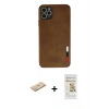MARSİLYAN™- iPhone 11 Pro Max Kılıf Doruk Asil Koleksiyonu - Siyah Mat Seramik Nano Ekran Koruyucu + Renkli Kamera Lens Koruma Cam - YL