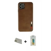 MARSİLYAN™- iPhone 11 Pro Max Kılıf Doruk Asil Koleksiyonu - Siyah Polymer Nano Ekran Koruyucu + Rainbow Kamera Lens Koruma Cam - GD