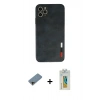 MARSİLYAN™- iPhone 11 Pro Max Kılıf Doruk Asil Koleksiyonu - Siyah Polymer Nano Ekran Koruyucu + Shine Kamera Lens Koruma Cam - GD