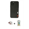 MARSİLYAN™- iPhone 11 Pro Max Kılıf Doruk Asil Koleksiyonu - Siyah Polymer Nano Ekran Koruyucu + Pers Alüminyum Kamera Lens - KI