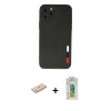 MARSİLYAN™- iPhone 11 Pro Max Kılıf Doruk Asil Koleksiyonu - Siyah Polymer Nano Ekran Koruyucu + Renkli Kamera Lens Koruma Cam - MI