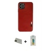 MARSİLYAN™- iPhone 11 Pro Max Kılıf Doruk Asil Koleksiyonu - Siyah Polymer Nano Ekran Koruyucu + Rainbow Kamera Lens Koruma Cam - YL