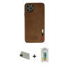 MARSİLYAN™- iPhone 11 Pro Max Kılıf Doruk Asil Koleksiyonu - Siyah Polymer Nano Ekran Koruyucu + Rainbow Kamera Lens Koruma Cam - YL