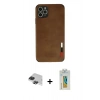 MARSİLYAN™- iPhone 11 Pro Max Kılıf Doruk Asil Koleksiyonu - Siyah Polymer Nano Ekran Koruyucu + Siyah Pers Alüminyum Kamera Lens