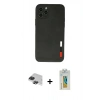 MARSİLYAN™- iPhone 11 Pro Max Kılıf Doruk Asil Koleksiyonu - Siyah Polymer Nano Ekran Koruyucu + Siyah Pers Alüminyum Kamera Lens