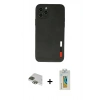MARSİLYAN™- iPhone 11 Pro Max Kılıf Doruk Asil Koleksiyonu - Siyah Polymer Nano Ekran Koruyucu + Pers Alüminyum Kamera Lens - YL