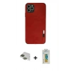 MARSİLYAN™- iPhone 11 Pro Max Kılıf Doruk Asil Koleksiyonu - Siyah Polymer Nano Ekran Koruyucu + Pers Alüminyum Kamera Lens - YL