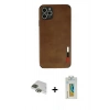 MARSİLYAN™- iPhone 11 Pro Max Kılıf Doruk Asil Koleksiyonu - Siyah Polymer Nano Ekran Koruyucu + Pers Alüminyum Kamera Lens - YL