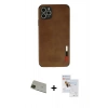 MARSİLYAN™- iPhone 11 Pro Max Kılıf Doruk Asil Koleksiyonu - Siyah Seramik Nano Ekran Koruyucu + Rainbow Kamera Lens Koruma Cam - YL