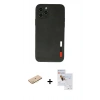 MARSİLYAN™- iPhone 11 Pro Max Kılıf Doruk Asil Koleksiyonu - Siyah Seramik Nano Ekran Koruyucu + Renkli Kamera Lens Koruma Cam - SI