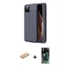 MARSİLYAN™- iPhone 11 Pro Max Kılıf Doruk Klasik Özel Seri - Şeffaf 360 Full Body Arka Koruyucu + Pembe Renkli Kamera Lens Koruma Cam