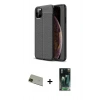 MARSİLYAN™- iPhone 11 Pro Max Kılıf Doruk Klasik Özel Seri - Şeffaf 360 Full Body Arka Koruyucu + Rainbow Kamera Lens Koruma Cam - YL