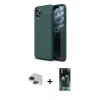 MARSİLYAN™- iPhone 11 Pro Max Kılıf Doruk Klasik Özel Seri - Şeffaf 360 Full Body Arka Koruyucu + Pers Alüminyum Kamera Lens - SH