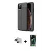 MARSİLYAN™- iPhone 11 Pro Max Kılıf Doruk Klasik Özel Seri - Şeffaf 360 Full Body Arka Koruyucu + Pers Alüminyum Kamera Lens - SH
