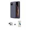 MARSİLYAN™- iPhone 11 Pro Max Kılıf Doruk Klasik Özel Seri - Şeffaf Pasifik Cam Ekran Koruyucu + Pers Alüminyum Kamera Lens - SH