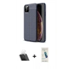 MARSİLYAN™- iPhone 11 Pro Max Kılıf Doruk Klasik Özel Seri - Şeffaf Pasifik Cam Ekran Koruyucu + Kamera Lens Koruma Cam - SF