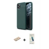 MARSİLYAN™- iPhone 11 Pro Max Kılıf Doruk Klasik Özel Seri - Şeffaf Pasifik Cam Ekran Koruyucu + Renkli Kamera Lens Koruma Cam - YL